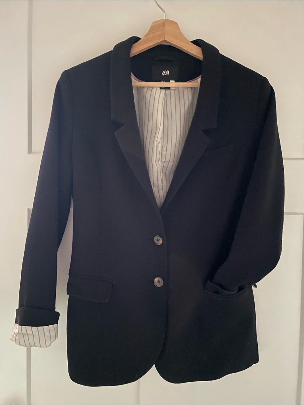 Black H&M Blazer With Elbow Patches Women’s Size 12